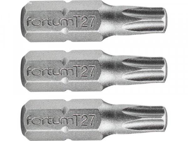 FORTUM behajtóhegy TORX, 3 db, S2 acél; T 27×25mm, liszteren 4741427