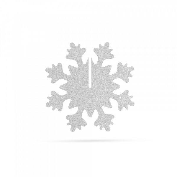 Karácsonyi dekor - jégkristály - ezüst - 7 x 7 cm - 5 db / csomag