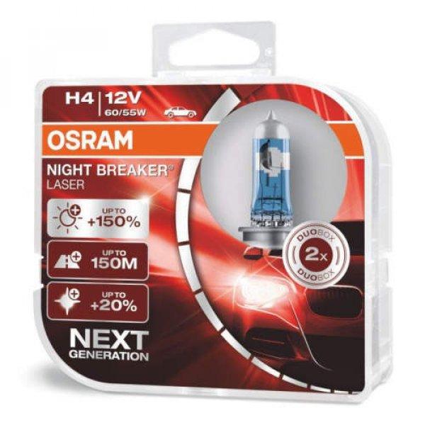 H4 OSRAM Night Breaker LASER autó izzó 12V 60/55W