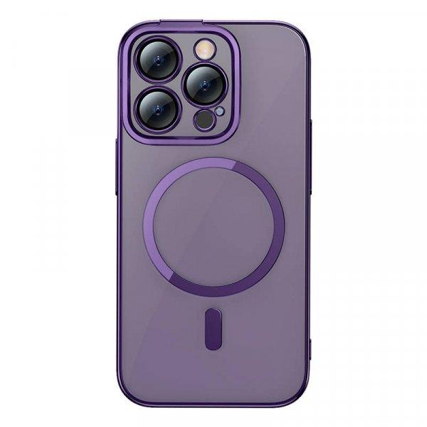 Baseus Glitter iPhone 14 Pro Mágneses telefontok, üvegfólia és
tisztítókészlet (lila)