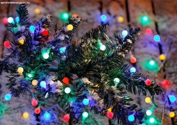 Lánc MagicHome Christmas Cherry Balls, 100x LED Multicolor, IP44, 8 funkciók,
világítás, L-9,90 m