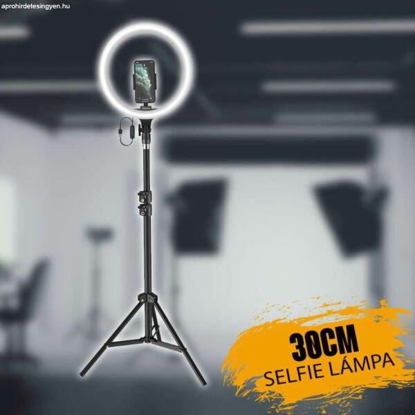 Selfie körlámpa állvánnyal 30cm