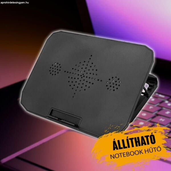 Többfunkciós állítható notebook hűtő ventilátorral