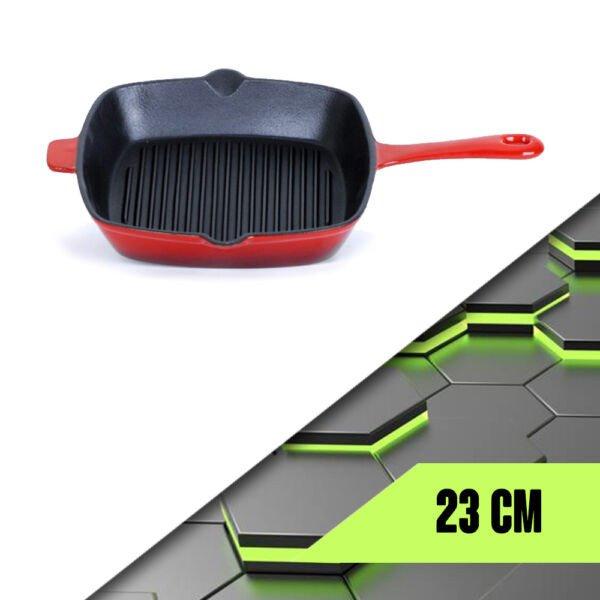 Meisterklasse öntöttvas grill serpenyő piros zománccal MK1058