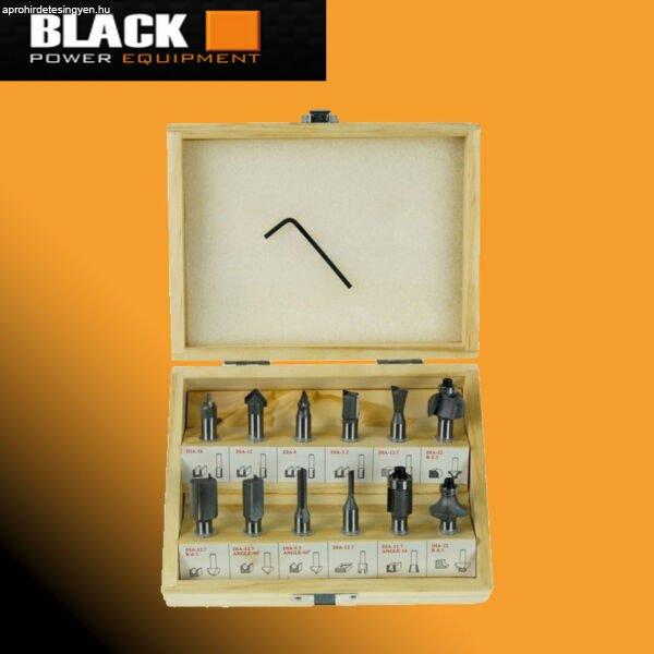 Black 12DB-os felsőmaró készlet, 8mm, fa dobozban 35000