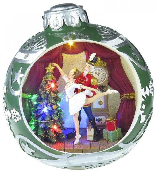 Dekoráció MagicHome Karácsony, Balet gömbe, 7 LED, szines, dallamal, 3xAA,
benti, 30,50x26,50x31,70