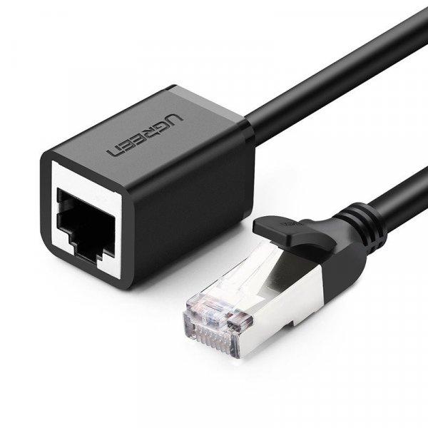 UGREEN hálózati kábel RJ45 Ethernet hosszabbító, kat. 6, FTP, 3 m-es fém
dugóval (fekete)