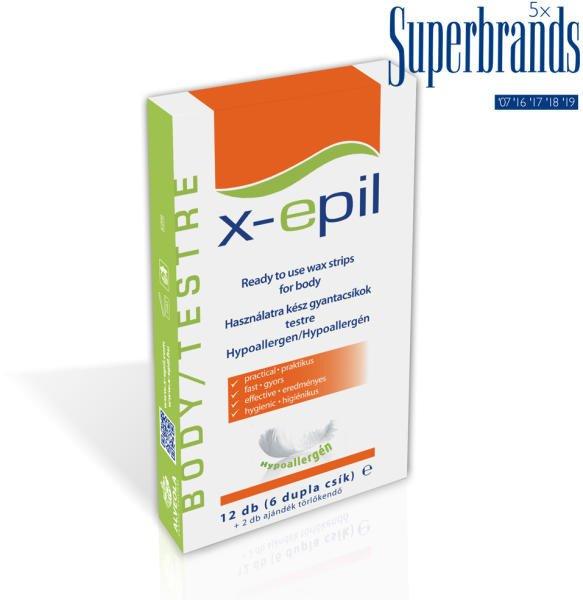 X-Epil használatrakész gyantacsík testre hypoallergén