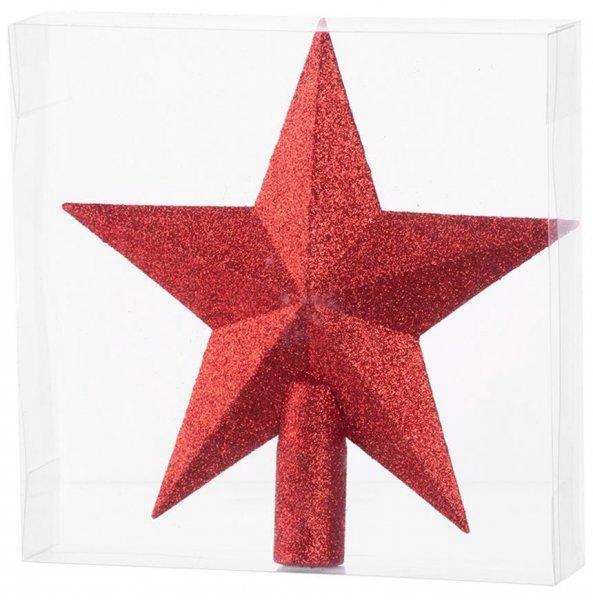 MagicHome karácsonyi dísz, 1 db, 20 cm, csillag, piros, karácsonyfára