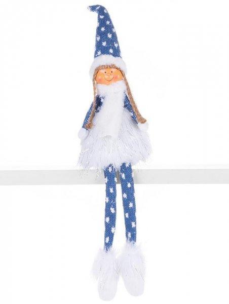 MagicHome karácsonyi szobor, Lány sűrű szoknyával, szövet, kék-szürke,
14 x 11 x 62 cm