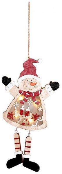 MagicHome karácsonyi dekoráció, Hóember, LED, felfüggeszthető, MDF, 12,5 x
2 x 23,5 cm