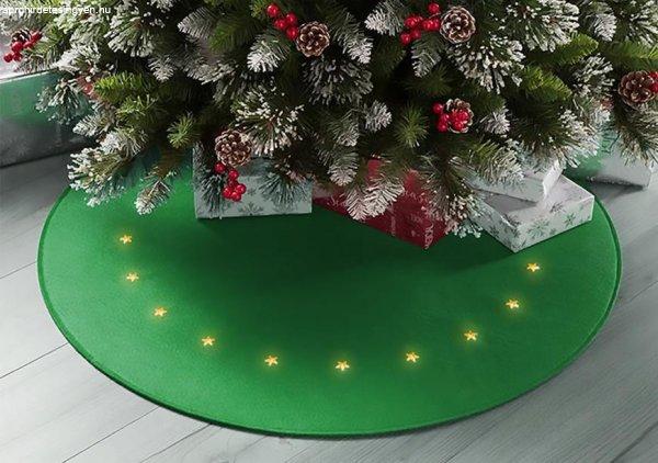 MagicHome karácsonyi szőnyeg, csillagokkal, 22 LED, meleg fehér, 2x AA, 90 cm