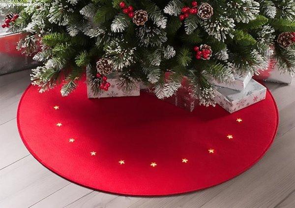 MagicHome karácsonyi piros szőnyeg, csillagokkal, 22 LED, meleg fehér, 2x AA,
90 cm