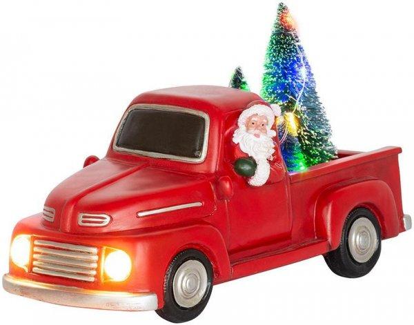 MagicHome karácsonyi dekoráció, Karácsonyi autó Mikulással, LED, 3x AA,
belső