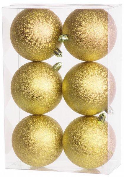 MagicHome karácsonyi gömb készlet, 6 db, arany, karácsonyfára, 8 cm