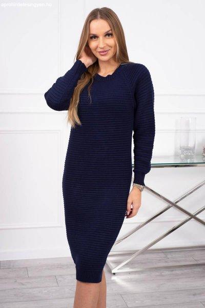 Hosszú csíkos pulóver / ruha modell 2019-38 színű sötétkék