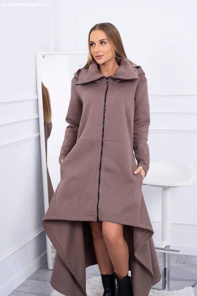 Hőszigetelt pulóver ruha meghosszabbított oldalakkal, 9384-es modell, mokka
színű