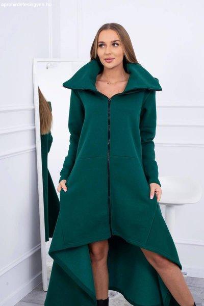 Hőszigetelt pulóver ruha nyújtott csípővel 9384-es modell sötétzöld
