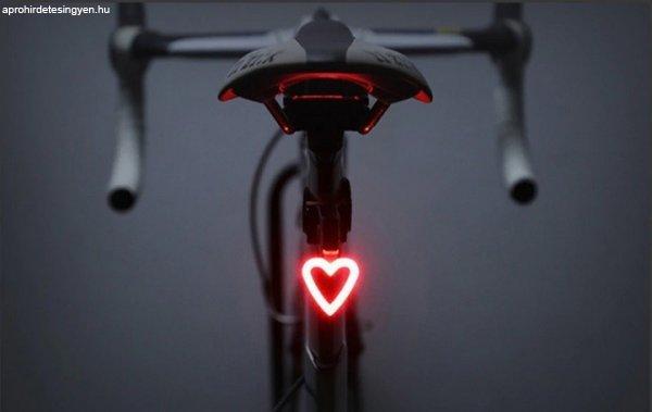 Kerékpár hátsó lámpa, bicikli lámpa, ledes kerékpár lámpa - Szív