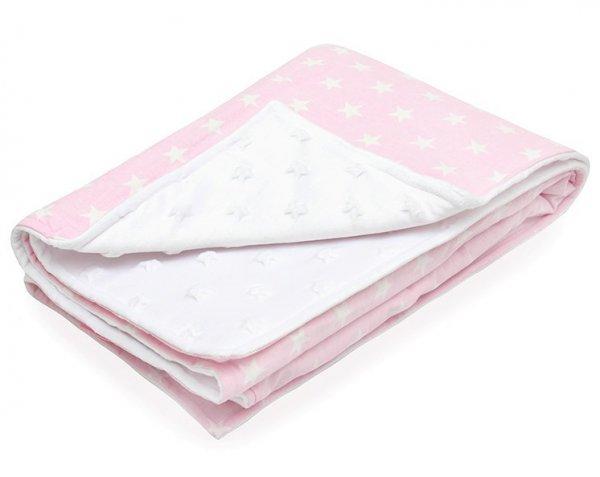 Scamp Minky kétoldalú takaró 75*100 cm - Pink Stars
