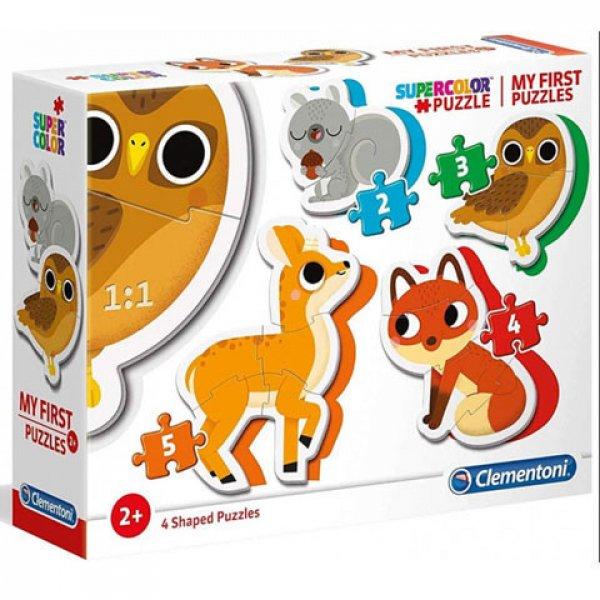 Clementoni - Erdei állatok 4 az 1-ben forma puzzle szett