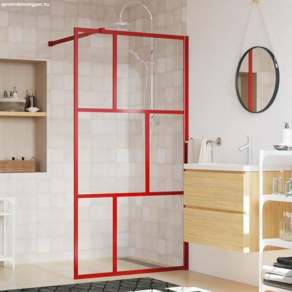 Piros zuhanyfal átlátszó ESG üveggel 100 x 195 cm