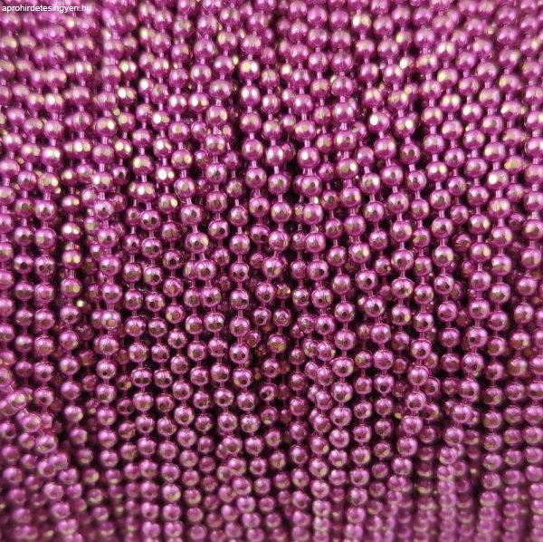 Ékszerlánc - golyós - 1.5mm - Metallic Magenta