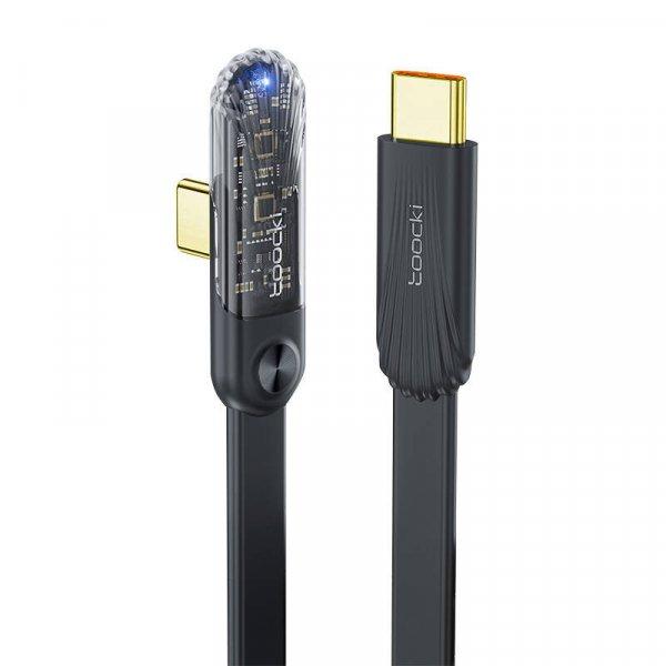 Toocki USB-C-USB-C szögkábel, 1 m, 100 W (fekete)