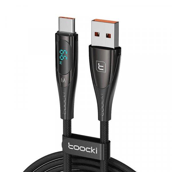 Toocki USB-USB-C kábel, 1 m, 66 W (fekete)