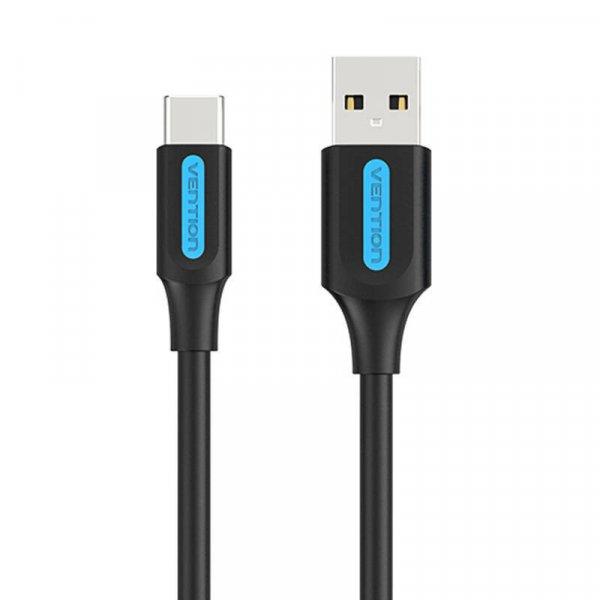 COKBC USB-A 2.0 - USB-C töltőkábel, 0,25 m (fekete)