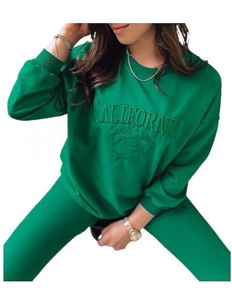 California Dream zöld női pulóver kapucni nélkül