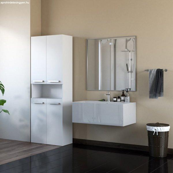 Drohmo 1K DK fürdőszoba szekrény, 60x174x30 cm, matt fehér
