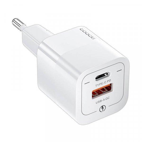 USB-töltő, USB-C Toocki, 33W (fehér)