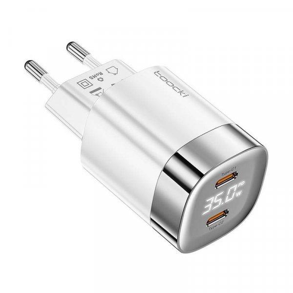 Toocki 2x USB-C, GaN 35W töltő (fehér)