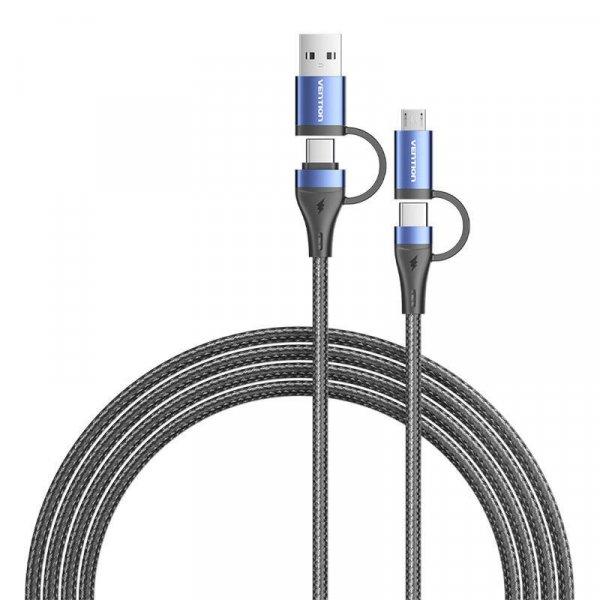 USB-kábel 4 az 1-ben USB 2.0 Vention CTLLH 2m (fekete)