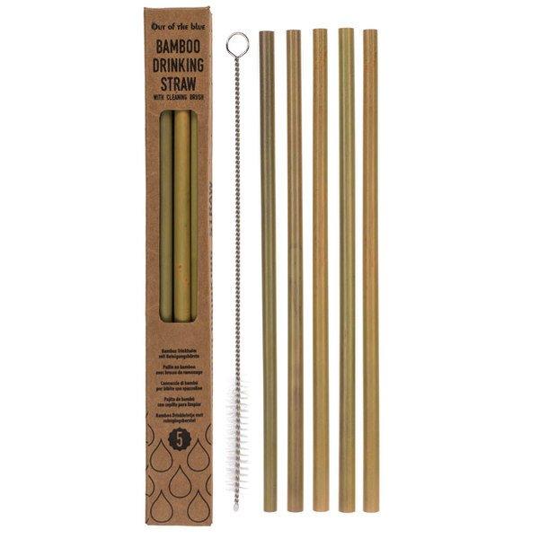 Bambusz szívószál tisztítókefével (5 darab)