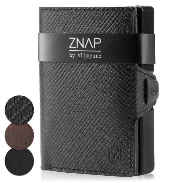 Slimpuro ZNAP, vékony pénztárca, 12 kártya, érmetartó, 8,9 x 1,8 x 6,3 cm
(SZ x M x M), RFID védelem