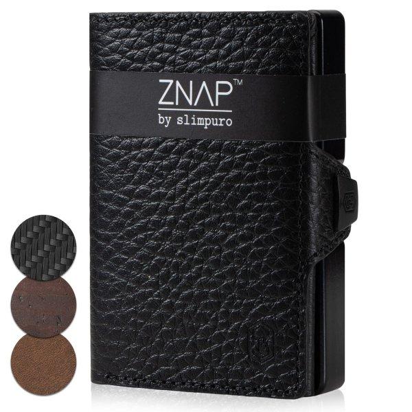 Slimpuro ZNAP, vékony pénztárca, 8 kártya, érmetartó, 8,9 x 1,5 x 6,3 cm
(SZ x M x M), RFID védelem