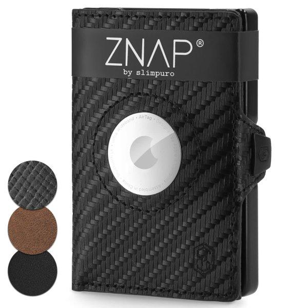 Slimpuro ZNAP Airtag Wallet, 8 kártya, érmés rekesz, 8,9 x 1,5 x 6,3 cm (SZ x
M x M), RFID-védelem