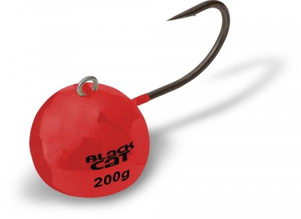 Black Cat Fire-Ball - 80g 6/0 Red - Fluoreszkáló Jig horog és ólom (3119082)