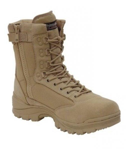 MIL-TEC 12822104 Tactical zip Cipzáras Taktikai Bakancs - Khaki/Homokszínű