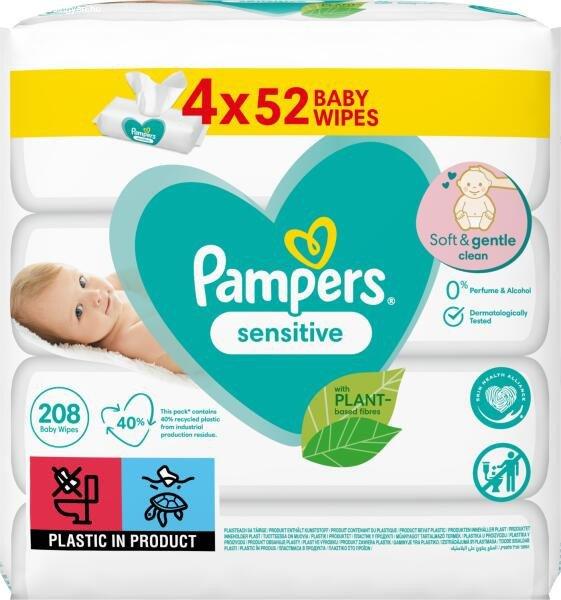 Pampers törlőkendő 4x52db Sensitive