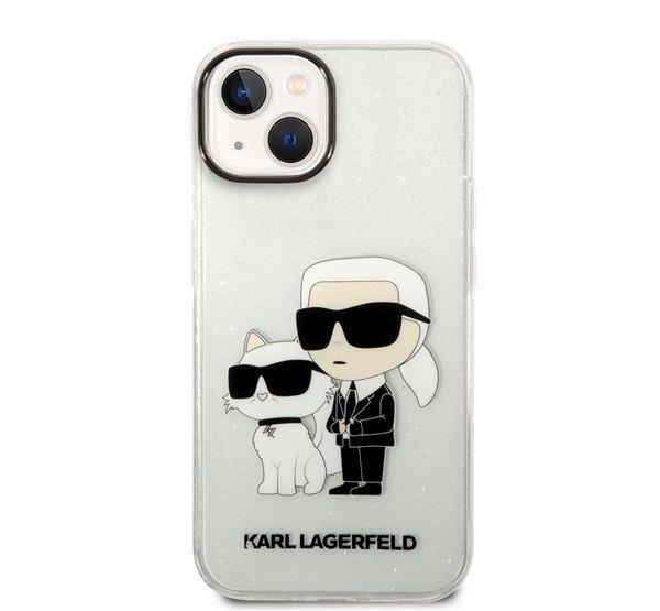 Karl Lagerfeld Liquid Glitter Karl and Choupette NFT hátlap tok Apple iPhone 14
Plus, átlátszó