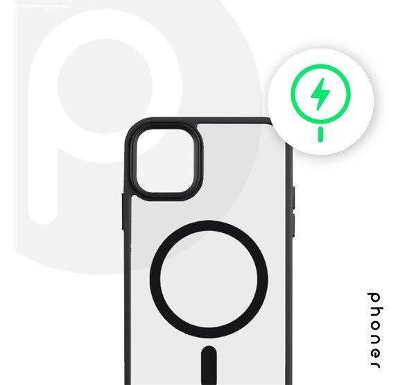 Phoner Apple iPhone 14 Pro Max Hybrid Mag MagSafe kemény hátlap tok, fekete