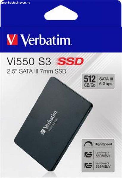 SSD (belső memória), 512GB, SATA 3, 500/520MB/s, VERBATIM "Vi550"
SVM512GV