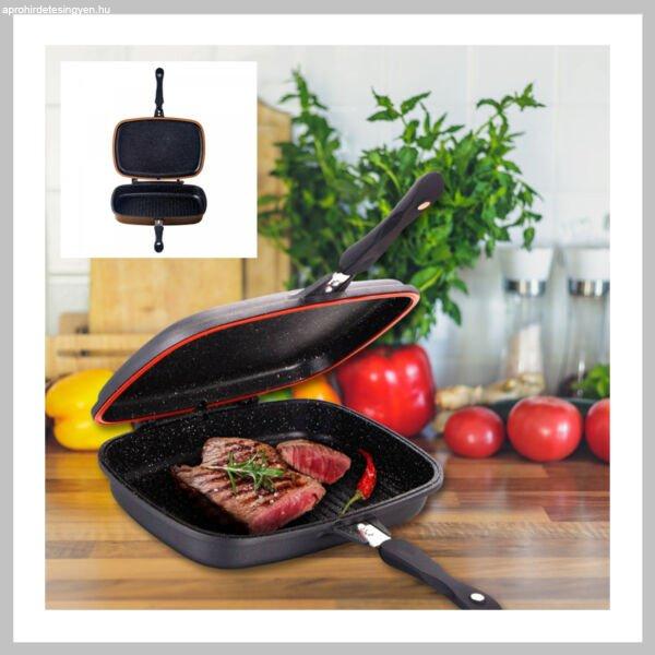 Cheffinger Kétoldalas grillserpenyő 36 cm CF-DG36COP