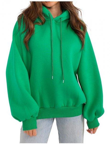 Zöld nagyméretű kapucnis pulóver