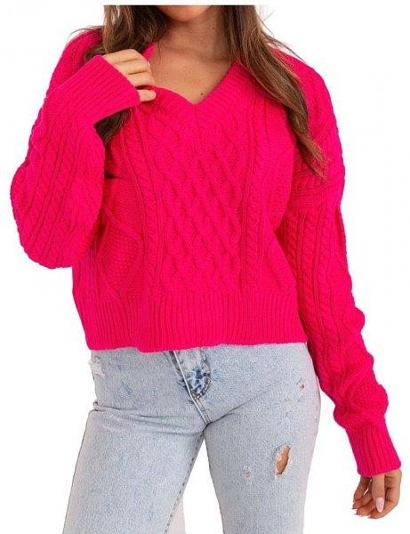 Sötét rózsaszín crop pulóver