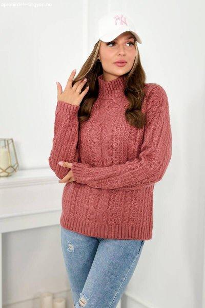 2024-9-es órózsaszín garbós pulóver