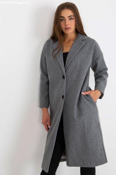 Női kabát zsebekkel, modell 98115 szürke